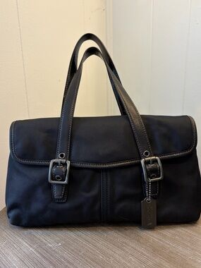 Coach(6255)  Nylon  Black Small Satchel Handle Bag